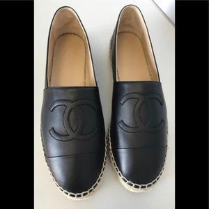 NEW Chanel Esapdrilles Lambskin CC Espadrilles